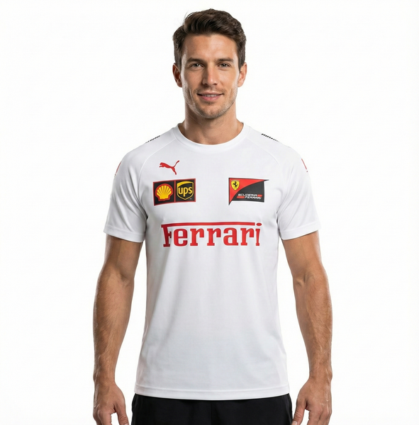 Camiseta Ferrari Branca Iconic Sponsorships Mashup